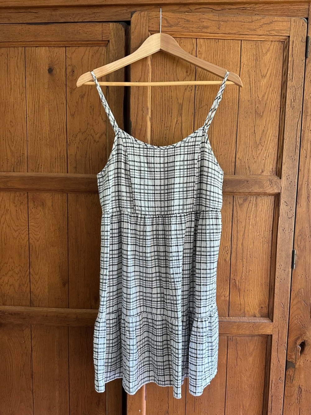 Altar'd State Black and White Plaid Mini Dress